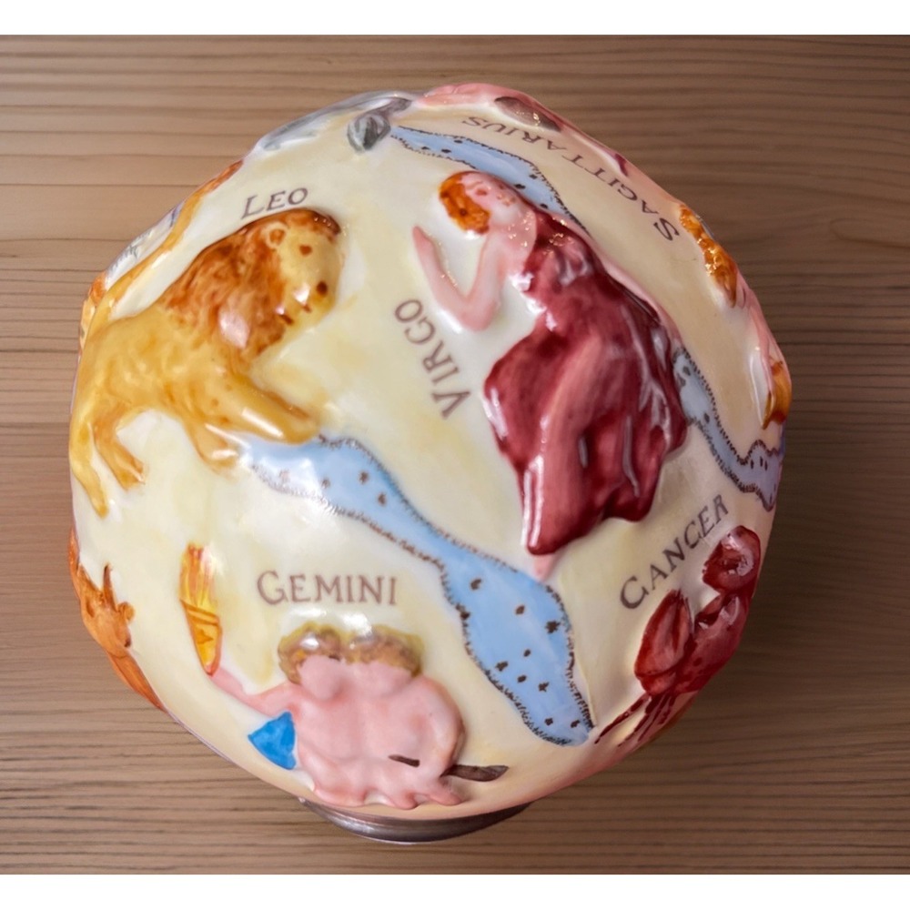 Halcyon Days Zodiac Globe‎ Enameled Box Rare